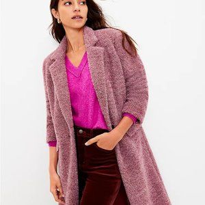 Loft Wine Herringbone Long Coat